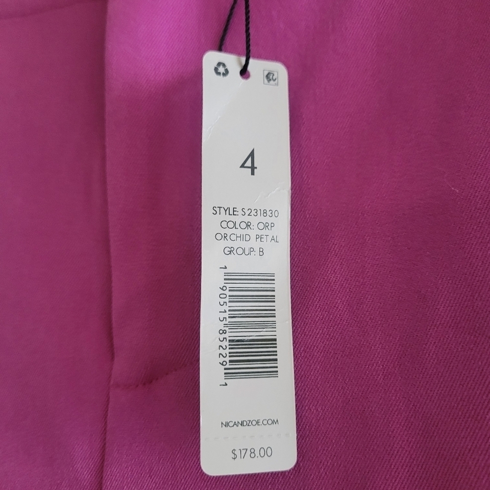 Nic+Zoe NWT Work it Wide Leg Pocket Trouser Orchid Petal Pants Size 4 - Picture 5 of 6